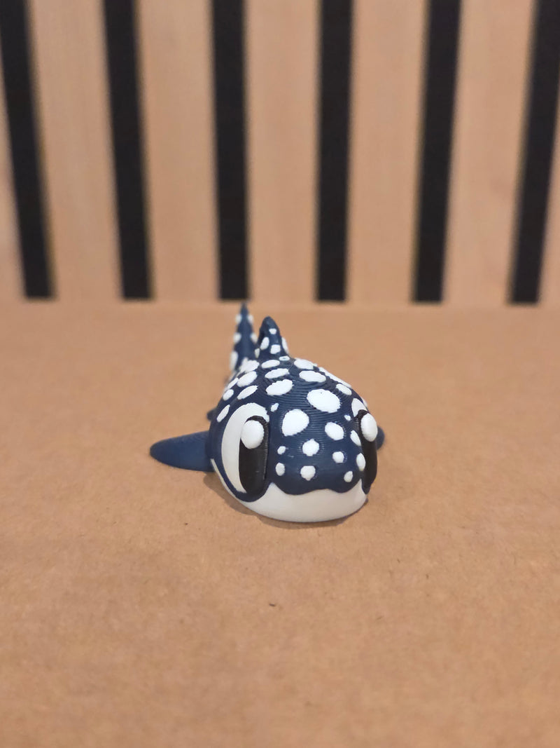 Baleine Bleu à pois Articulée
