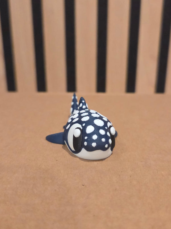 Baleine Bleu à pois Articulée