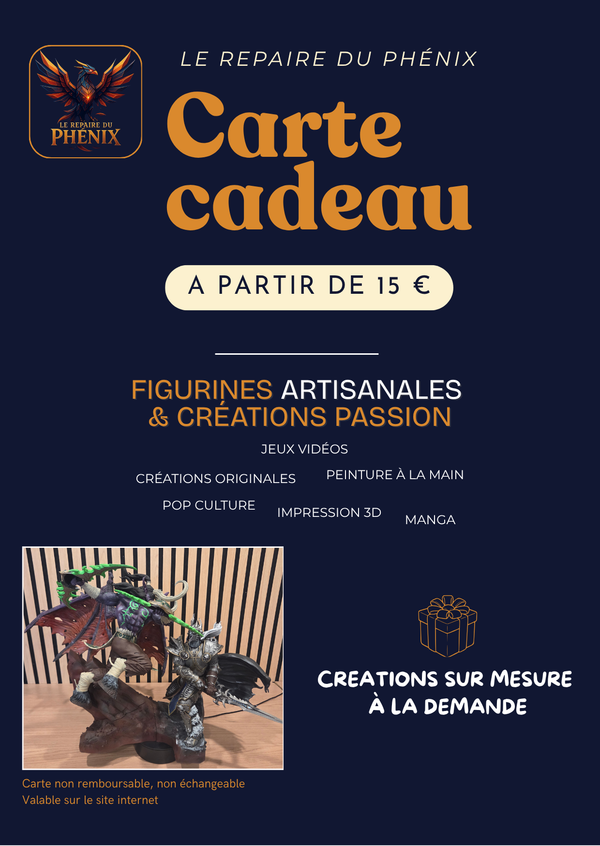 Carte cadeau Le Repaire du Phénix — Le cadeau parfait pour les passionnés de geek !