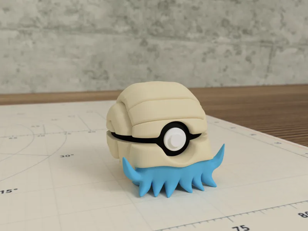 Figurine Amonita Pokémon façon Pokéball imprimée en 3D — Le Repaire du Phénix