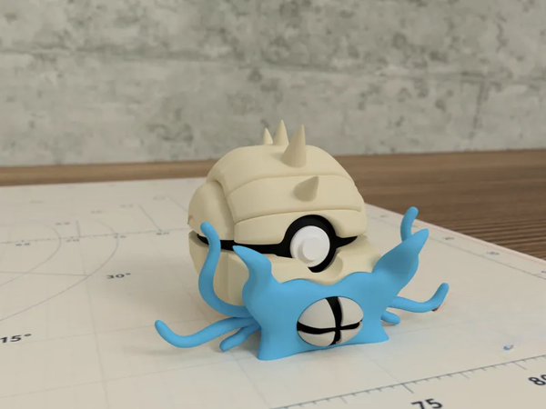 Figurine Amonistar Pokémon façon Pokéball imprimée en 3D — Le Repaire du Phénix