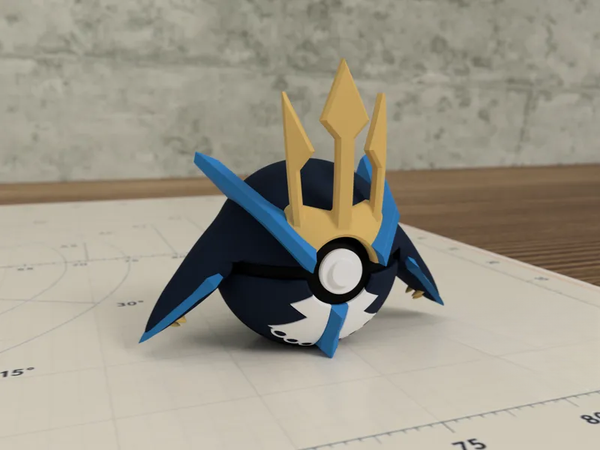 Figurine Pingoléon Pokémon façon Pokéball imprimée en 3D — Le Repaire du Phénix