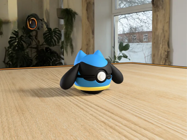 Figurine Riolu Pokémon façon Pokéball imprimée en 3D — Le Repaire du Phénix