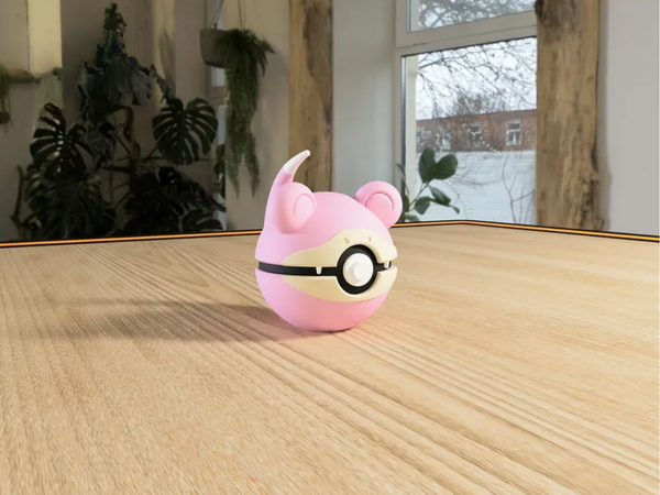 Figurine Ramoloss Pokémon façon Pokéball imprimée en 3D — Le Repaire du Phénix